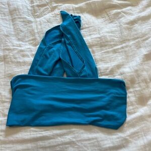Blue Tie Bandeau Top